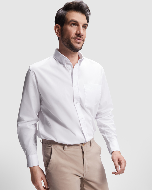 CAMISA AIFOS L/S 65% poliéster / 35% algodão, popelina, 130 g/m²