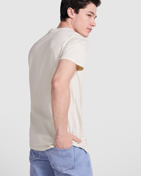 T-SHIRT STAFFORD 100% algodão, malha simples, 190 g/m². Cor cinza mesclado (58): 85% algodão / 15% viscose. - Image 3